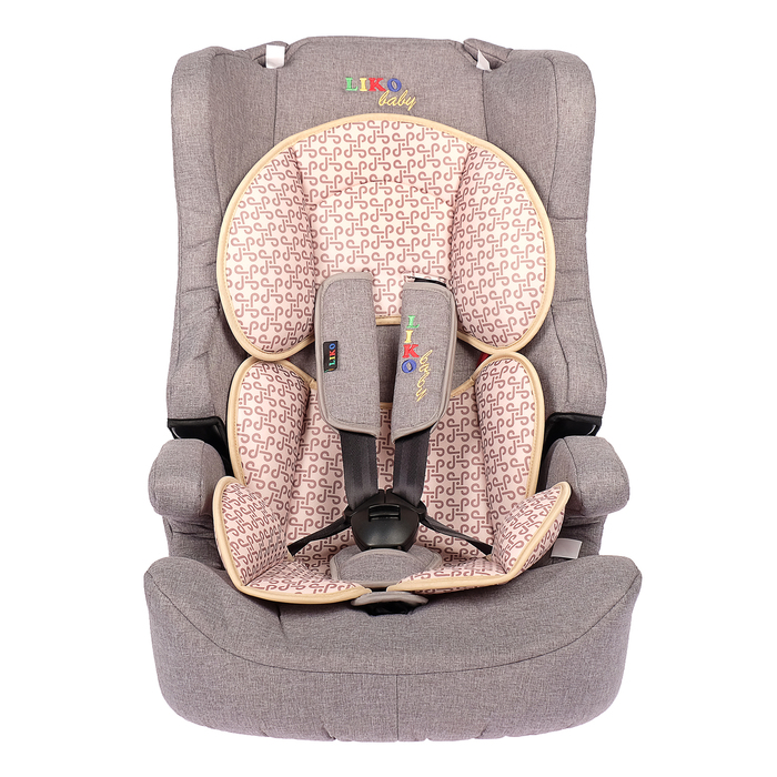 Автокресло-бустер LB 513 C, группа 1-2-3, цвет серый/лён