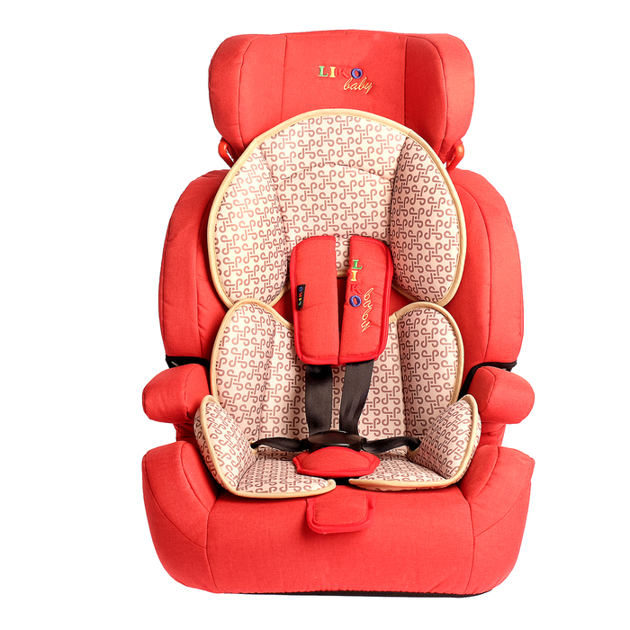 Автокресло-бустер LB 515 B, группа 1-2-3, цвет кирпичный/лён