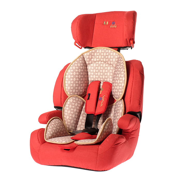 Автокресло-бустер LB 515 B, группа 1-2-3, цвет кирпичный/лён