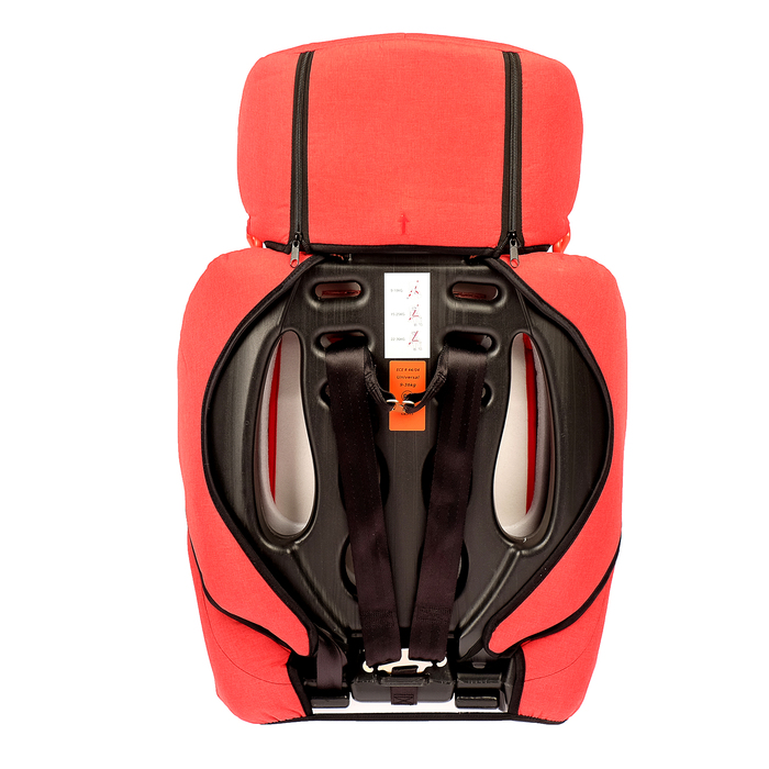 Автокресло-бустер LB 515 B, группа 1-2-3, цвет кирпичный/лён