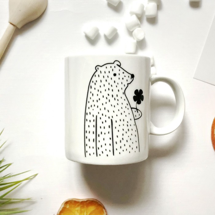 Кружка 300 мл "Цветочный мишка"