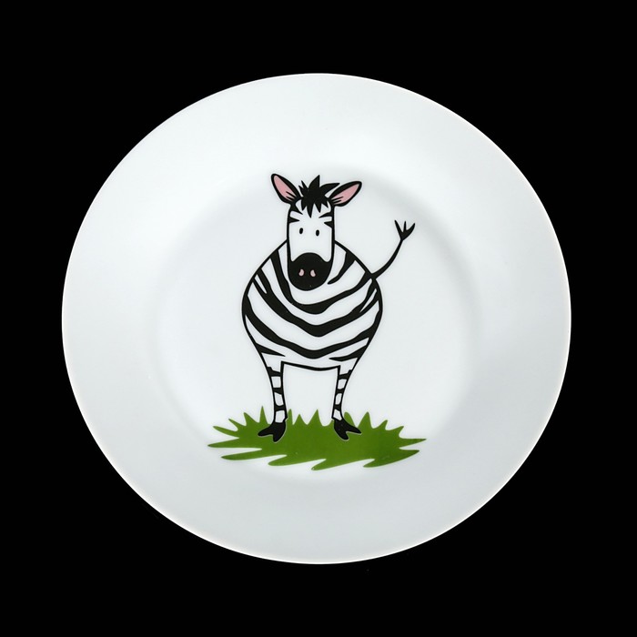 Набор посуды "Зебрушка", 2 предмета: кружка, тарелка