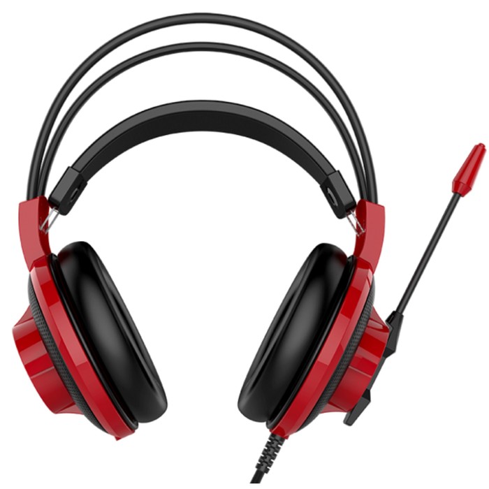 Гарнитура MSI DS501, накладные, провод 2.1м, красно-черная