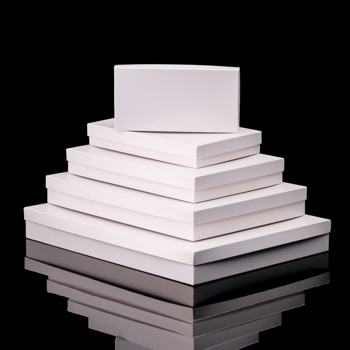 Набор коробок 5в1 "Белый жемчуг", 40 х 30 х 5 - 20 х 10 х 3 см