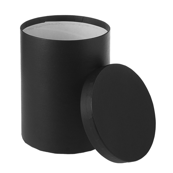Набор круглых коробок 4в1 "Черная ребристая", 23 х 23 х 25 - 15 х 15 х 20 см