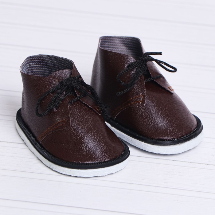 Ботинки для куклы Завязки длина подошвы 75 см 1 пара цвет коричневый 132₽