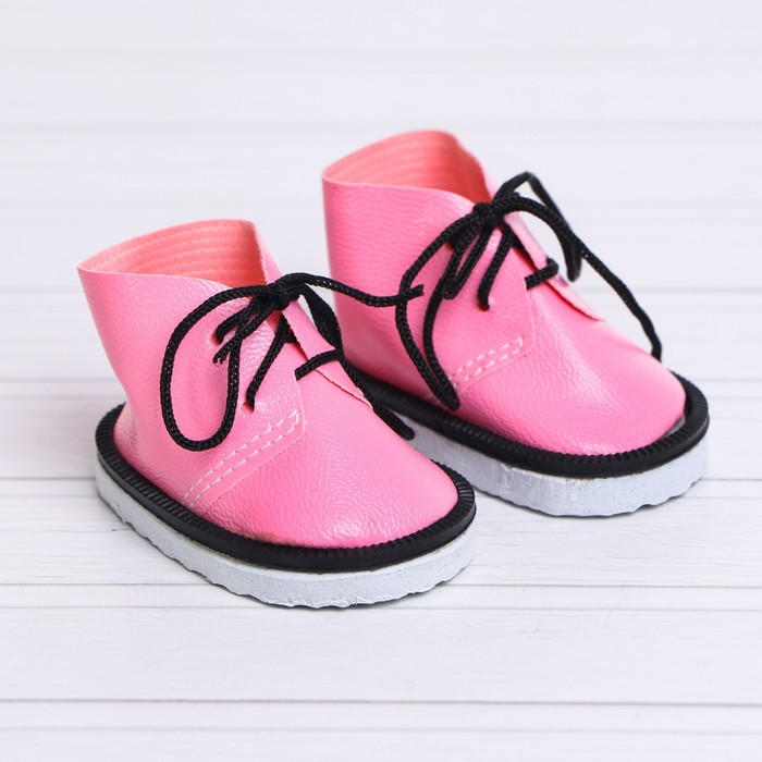 Ботинки для куклы «Завязки», длина подошвы: 6 см, 1 пара, цвет нежно-розовый