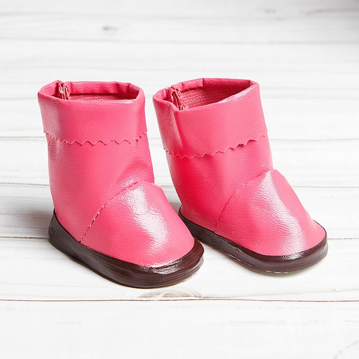 Сапоги с отворотами для куклы, длина подошвы 6,5 см, цвет фуксия