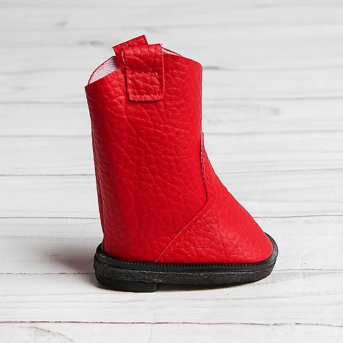 Сапоги для куклы, длина подошвы 4,3 см, цвет красный