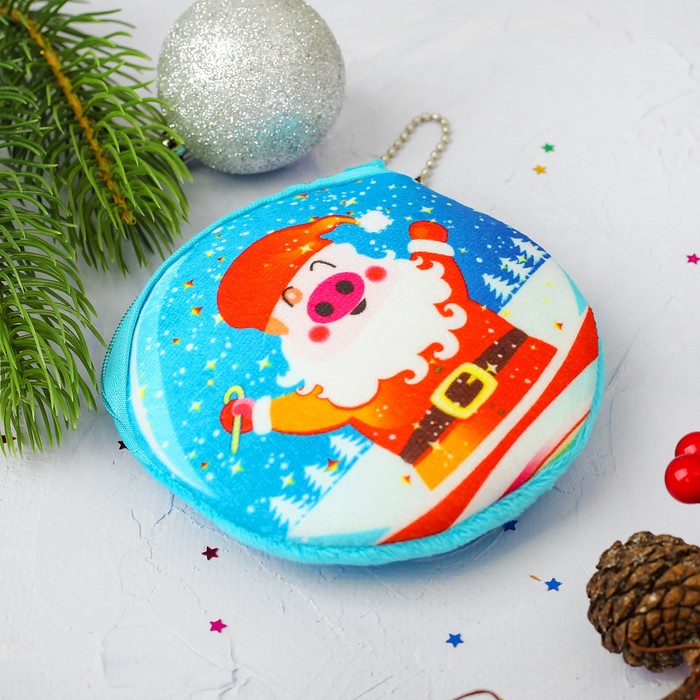 Мягкий кошелёк "Свинюшка в новогоднем костюме"