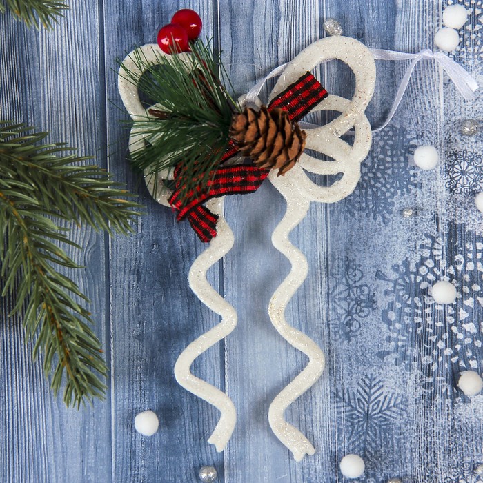 Украшение новогоднее "Рождественские ленточки" бантик 8,5*14 см