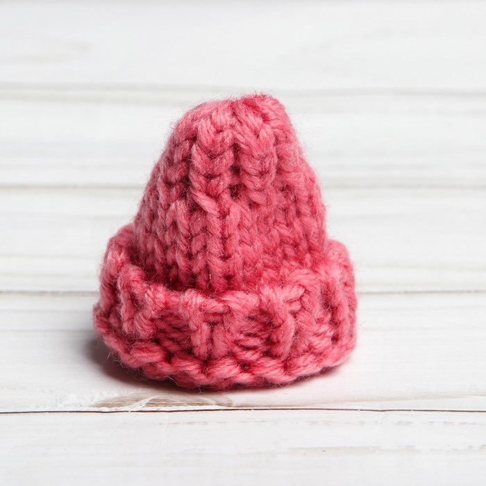 Шапка для игрушек вязаная , набор 2 шт., цвет розовый