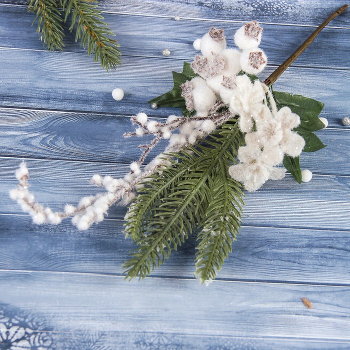 Декор "Белые россы" 25 см цветочный