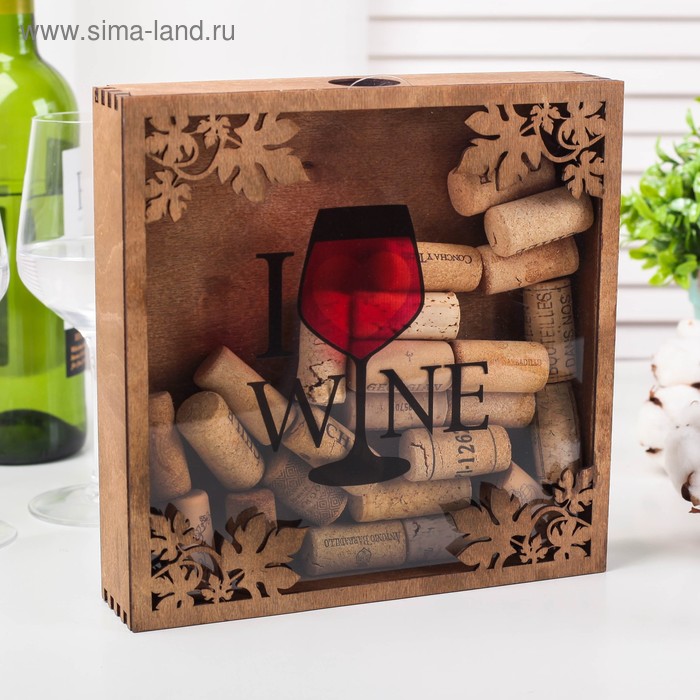 Копилка для пробок Я люблю вино 22 х 22 см 549₽