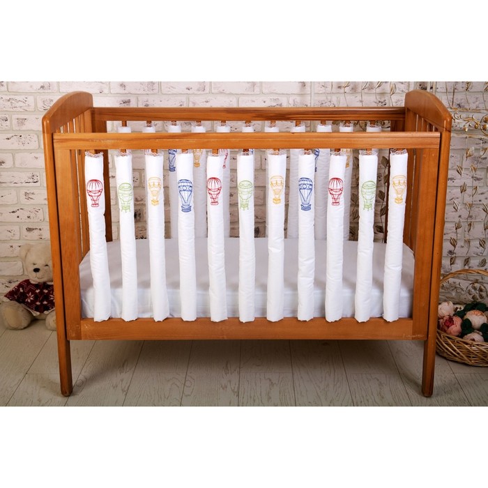 Бамперы в кроватку Beauty Baloons, размер 16х55 см-12 шт., сатин