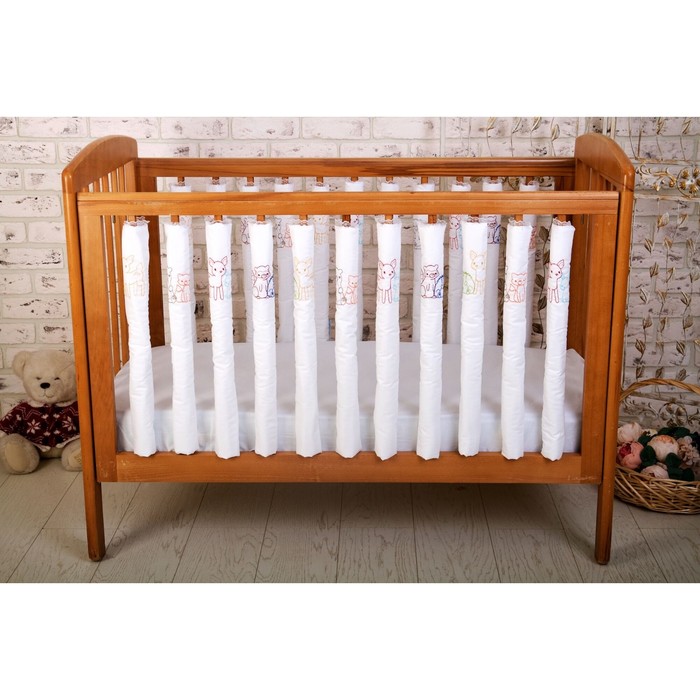 Бамперы в кроватку Forest Friends, размер 16х55 см-12 шт., сатин