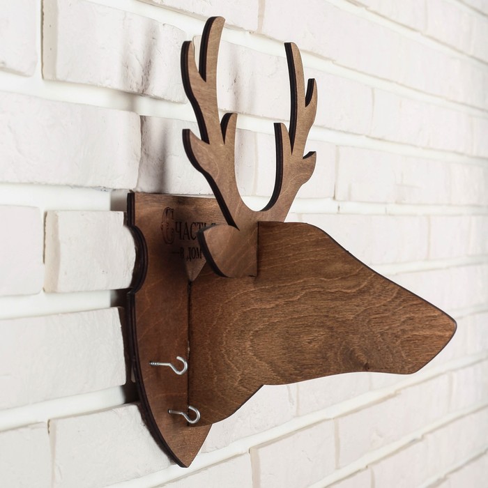 Ключница-вешалка деревянная "Олень"