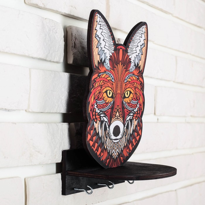Ключница-вешалка деревянная "Лиса"