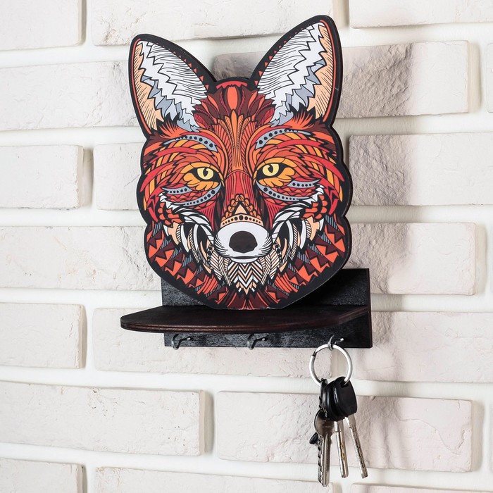 Ключница-вешалка деревянная "Лиса"