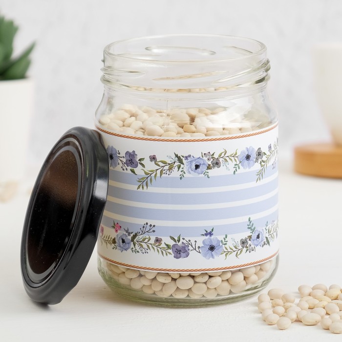 Банка для сыпучих продуктов "Незабудки", 500 мл