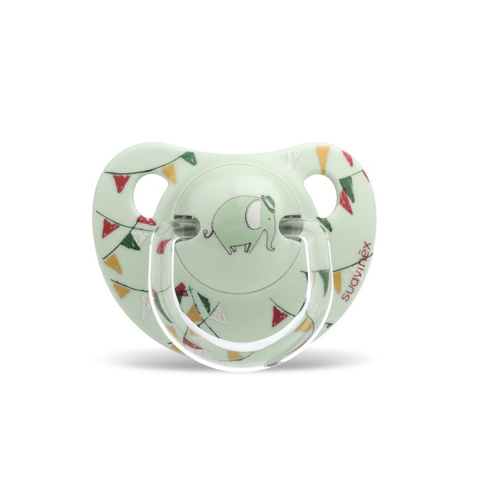 Пустышка Suavinex от 6-18 мес., зел.слон
