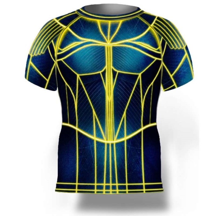 Детский рашгард с коротким рукавом, 3D неон, 6 лет