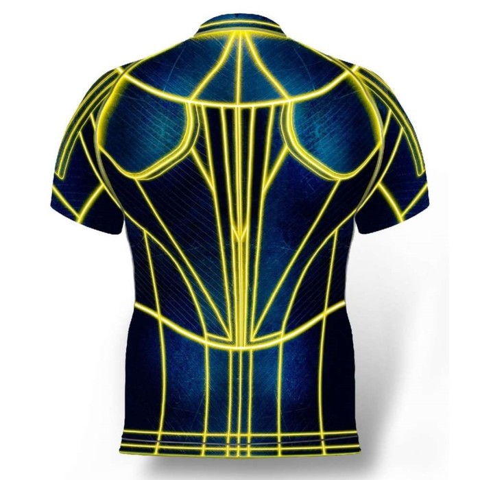 Детский рашгард с коротким рукавом, 3D неон, 12 лет