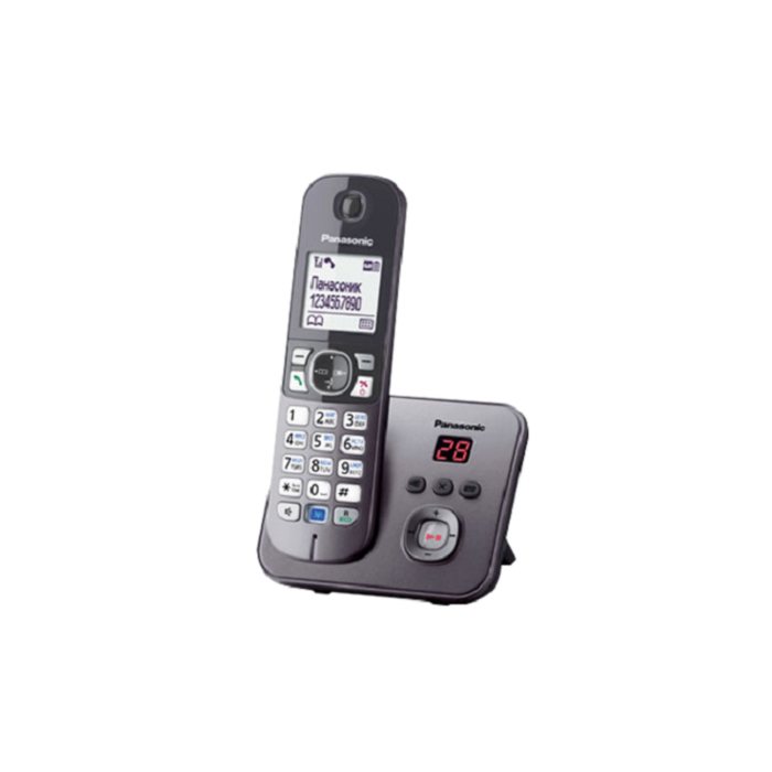 Телефон Panasonic KX-TG6821 DECT AOH, 1 трубка, полифония, дисплей, серебристый металлик