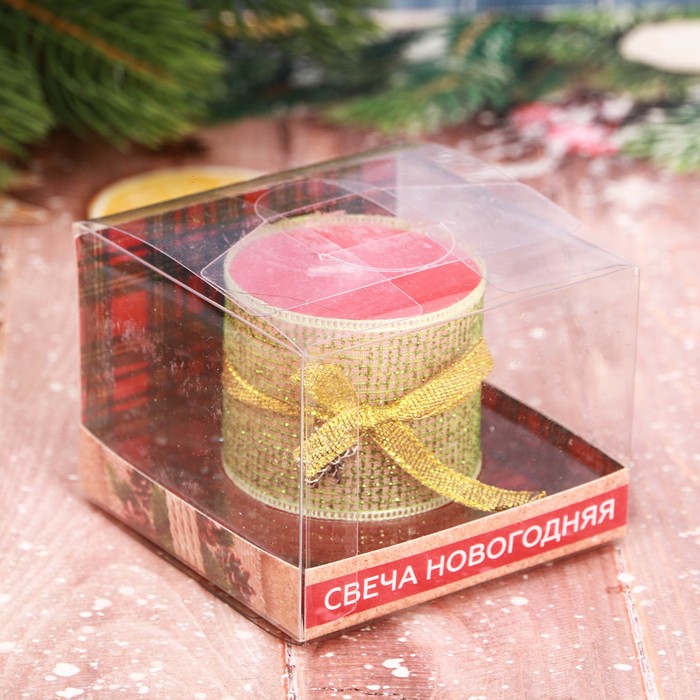 Подарочная свеча новогодняя с декором "Тепла и уюта"