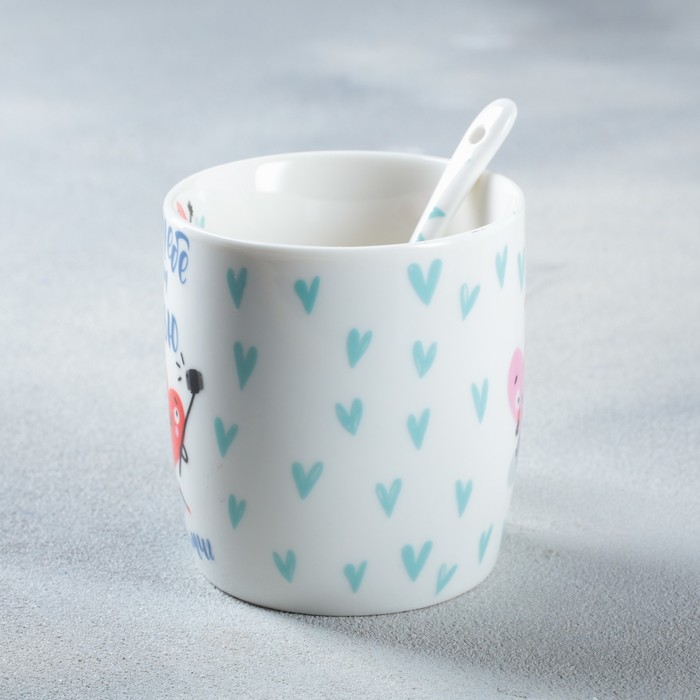 Кружка с ложкой "Я тебя люблю", 300 мл