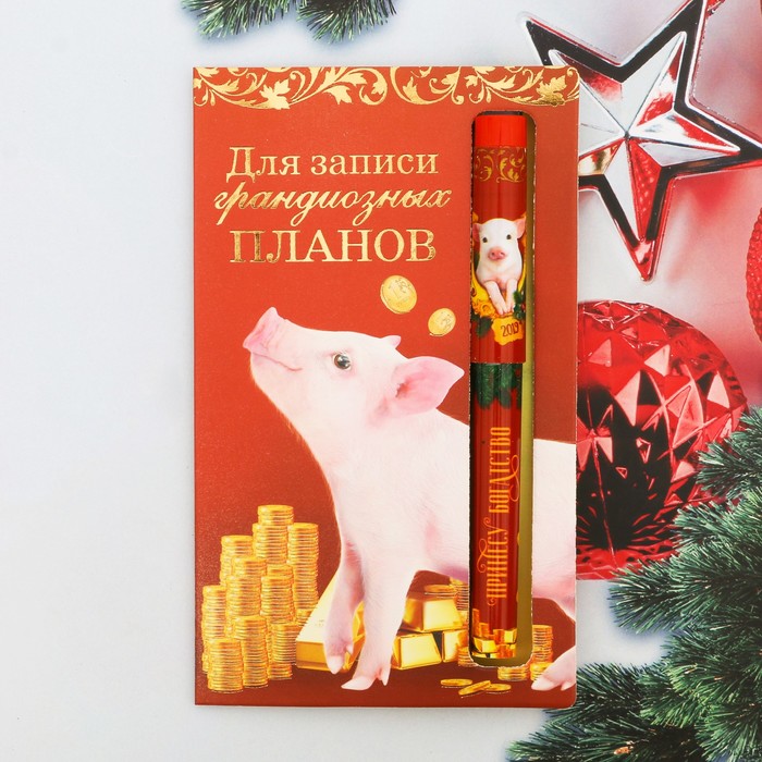 Ручка на открытке "Для записи грандиозных планов"