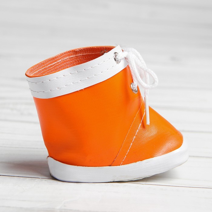Ботинки для куклы "Завязки", длина подошвы 7,6 см, 1 пара, цвет оранжевый