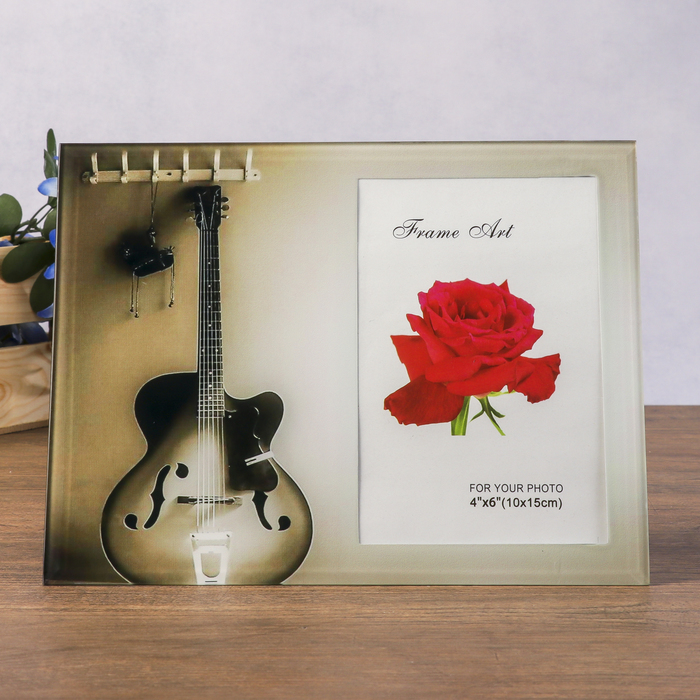 Фоторамка стекло 10х15 см "Гитара" 17х22 см