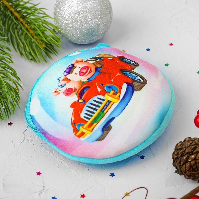 Мягкий кошелёк "Поросята в машине"