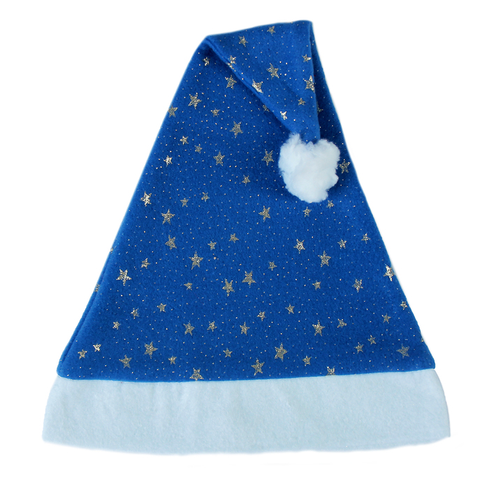 Колпак новогодний &quot;Снегопад&quot; синий 28*38 см