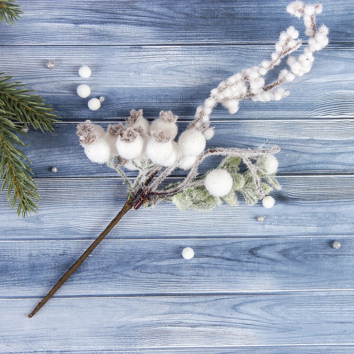 Декор "Белые россы" 24 см ягодки