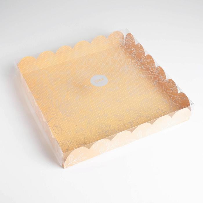 Коробка для кондитерских изделий с PVC крышкой «Замечательный день», 35 х 35 х 6 см