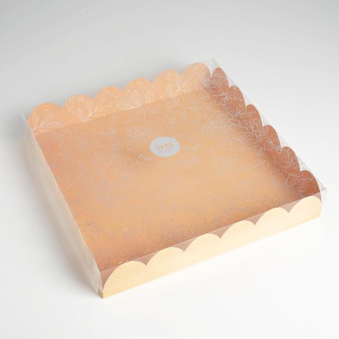 Коробка для кондитерских изделий с PVC крышкой «Замечательный день», 35 х 35 х 6 см