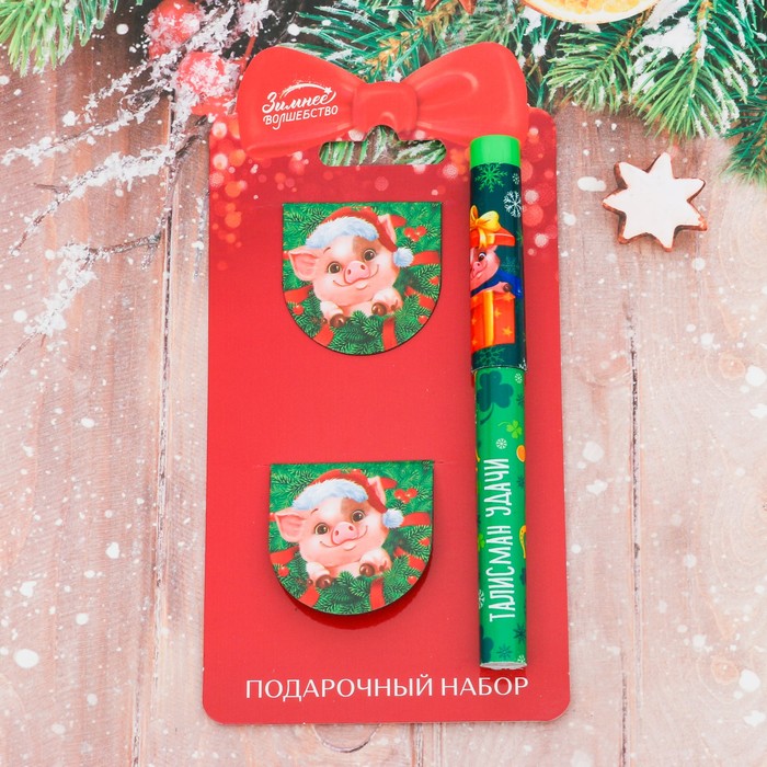 Набор "Талисман удачи!", ручка + магнитная закладка 2 шт.