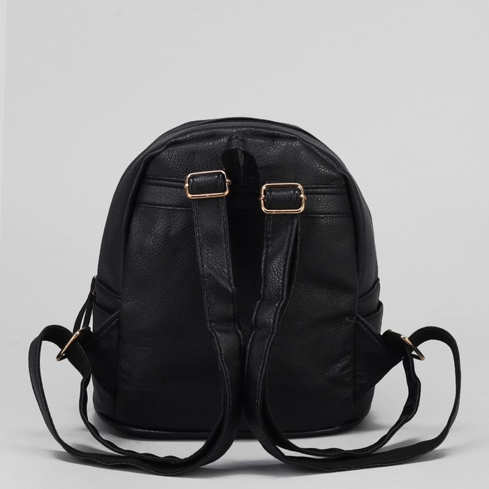 Рюкзак детский, отдел на молнии, 3 наружных кармана, цвет чёрный