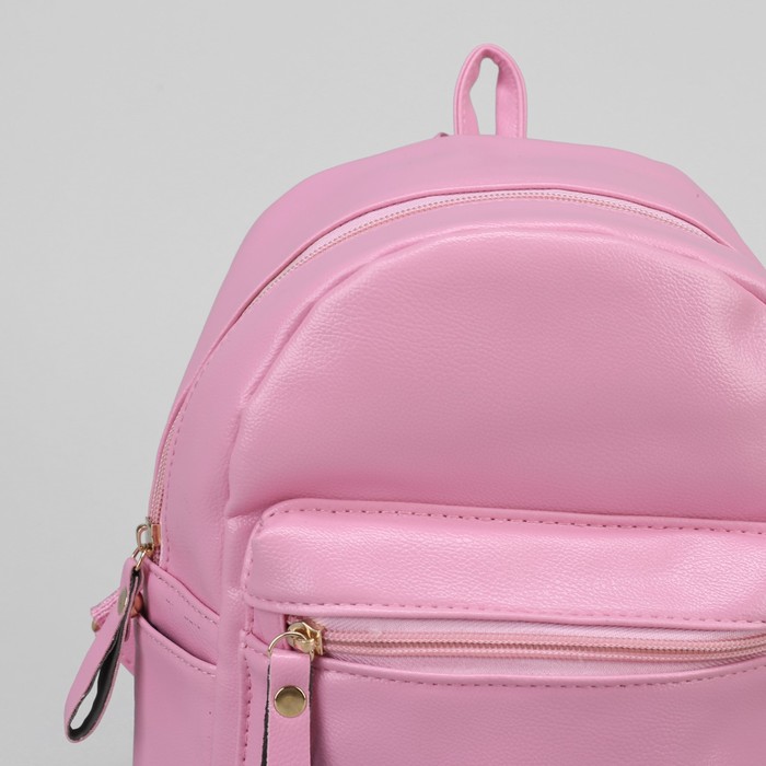 Рюкзак детский, отдел на молнии, 3 наружных кармана, цвет розовый
