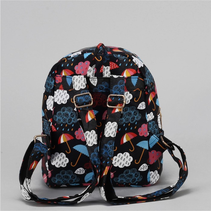Рюкзак детский "Зонтик", отдел на молнии, 3 наружных кармана, цвет чёрный