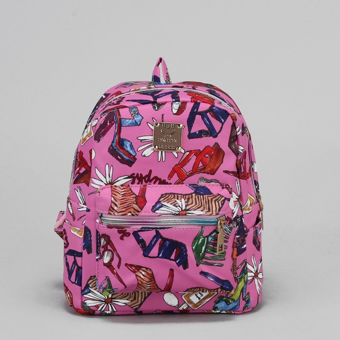 Рюкзак детский "Ромашки", отдел на молнии, 3 наружных кармана, цвет розовый