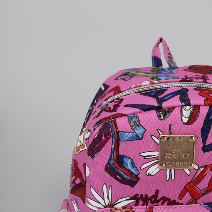 Рюкзак детский "Ромашки", отдел на молнии, 3 наружных кармана, цвет розовый