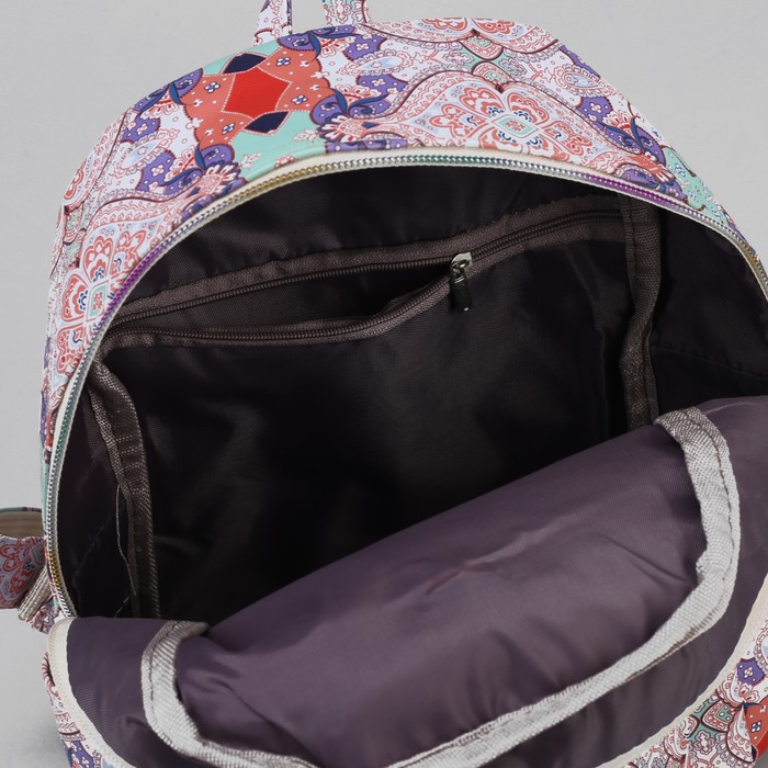 Рюкзак детский "Узор", отдел на молнии, 3 наружных кармана, цвет розовый