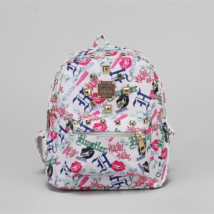 Рюкзак детский "Губки", отдел на молнии, 3 наружных кармана, цвет белый