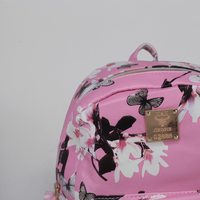 Рюкзак детский "Бабочки", отдел на молнии, 3 наружных кармана, цвет розовый