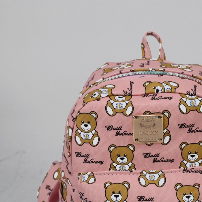 Рюкзак детский "Мишки", отдел на молнии, 3 наружных кармана, цвет розовый