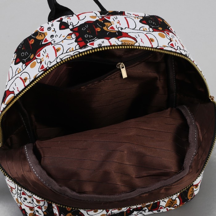 Рюкзак детский "Кошки", отдел на молнии, 3 наружных кармана, цвет белый