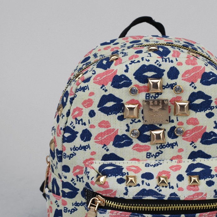 Рюкзак детский "Губки", отдел на молнии, 3 наружных кармана, цвет белый